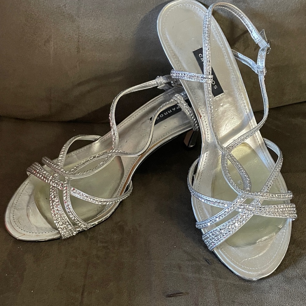 Caparros Glittering Silver Heels